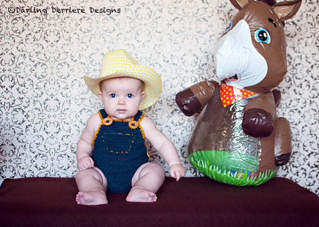 Crochet Cowboy Overalls
