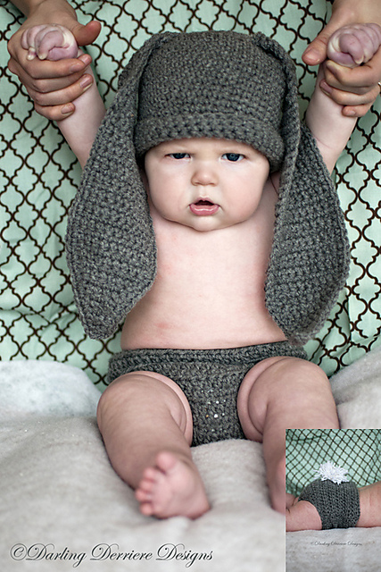 Bunny Hat and Diaper Cover