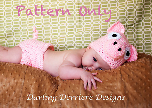 Pig Hat and Diaper Cover