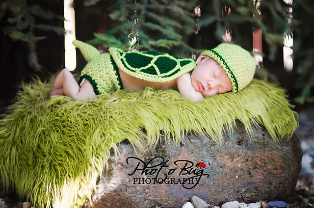 Turtle Shell, Hat, Diaper Cover, and Tail