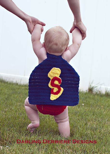 Super Baby Crochet Diaper Cover and Cape