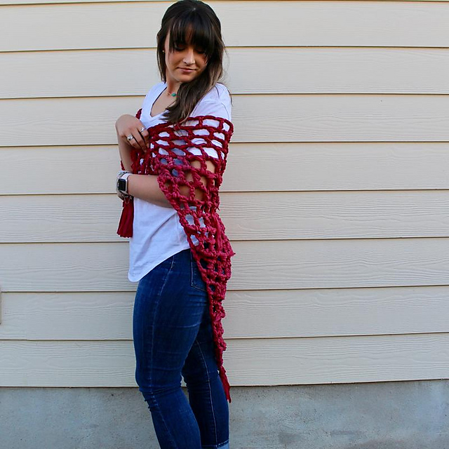 Summer Nights Chiffon Crochet Shawl