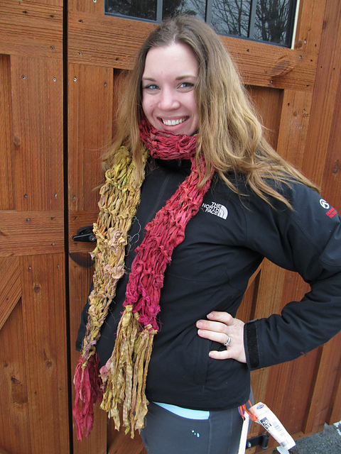 2 Tones Sari Silk Scarf