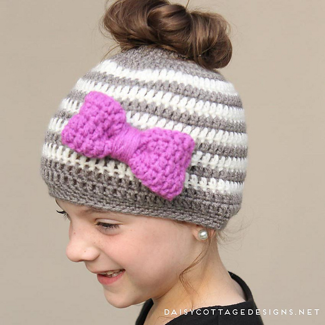 Kids Messy Bun Hat