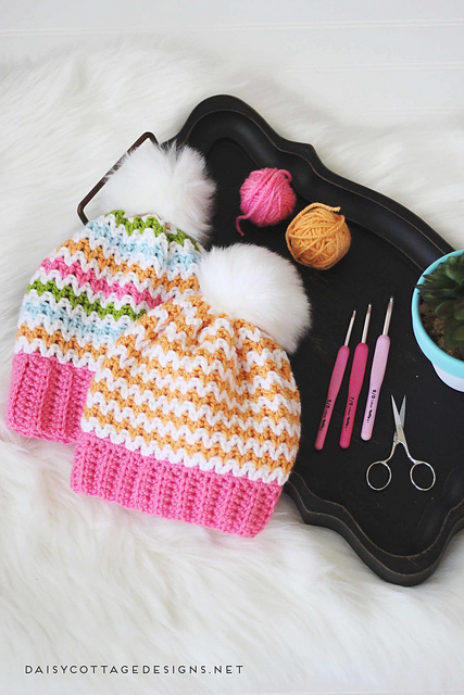 Slouchy V Stitch Beanie
