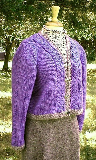 Cabled Inset Sleeve Jacket