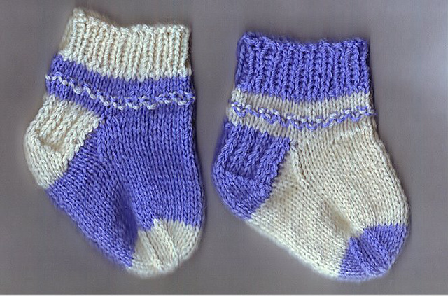 Two Color Newborn Socks