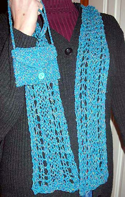 Silk Tweed Lace Scarf & Mini-Bag