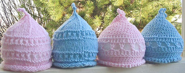 Pigtail Top-Knot Baby Hats