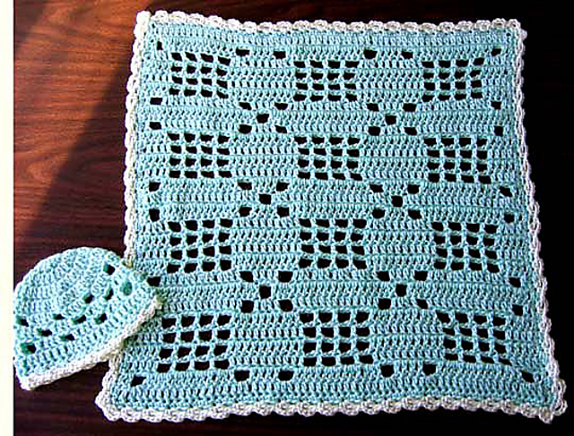 Little Baby Filet Crochet Set