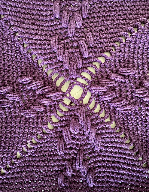 Popcorn Square Afghan or Bedspread