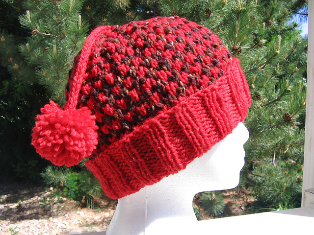 Tweed-look Pom Hat