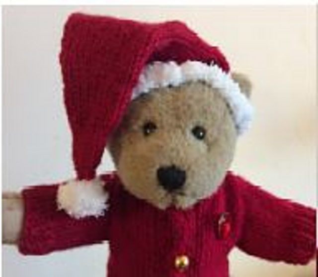 Heart to Heart Bear Santa Hat