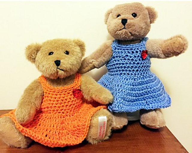 Heart to Heart Bear-Simple Crochet Dress
