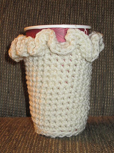 Ruffled Coffee Cup Cozy
