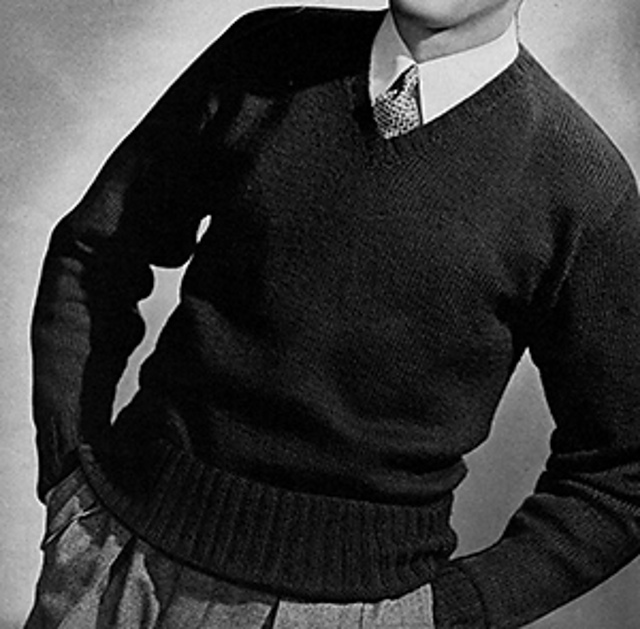 Sport Yarn V-Neck Sweater #4025