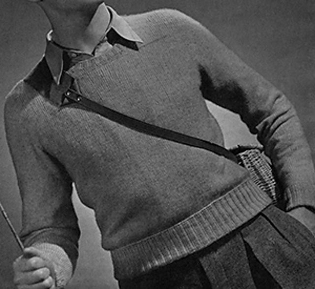 Fingering Yarn Crew Neck Sweater #4026