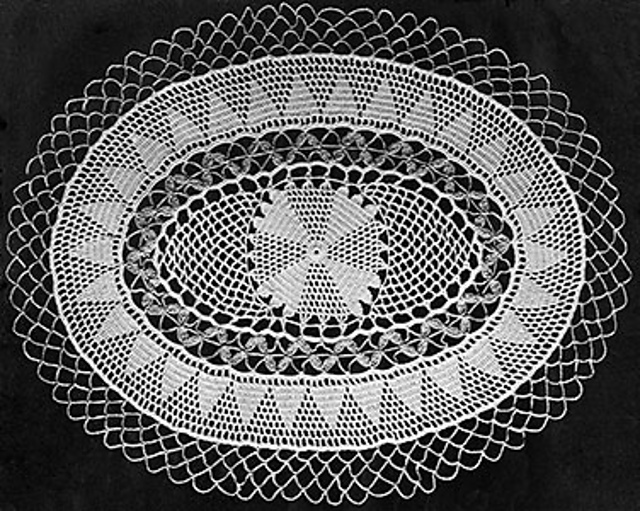 Peach and White Doily #773