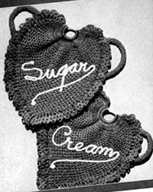 Sugar and Cream Pot Holders #9346