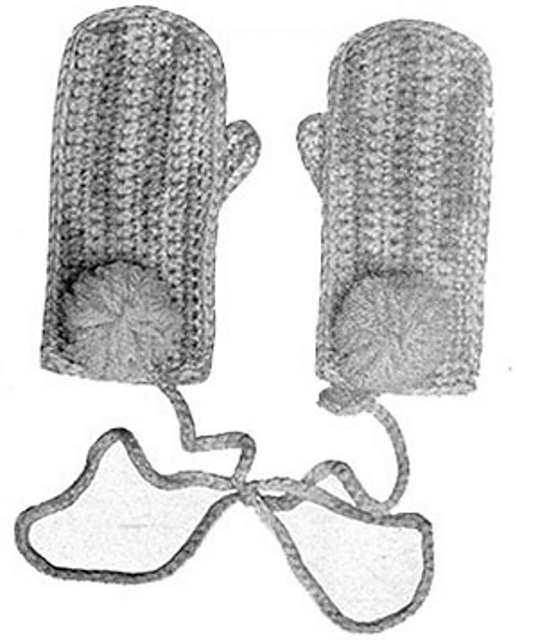 Childs Crochet Mittens #606