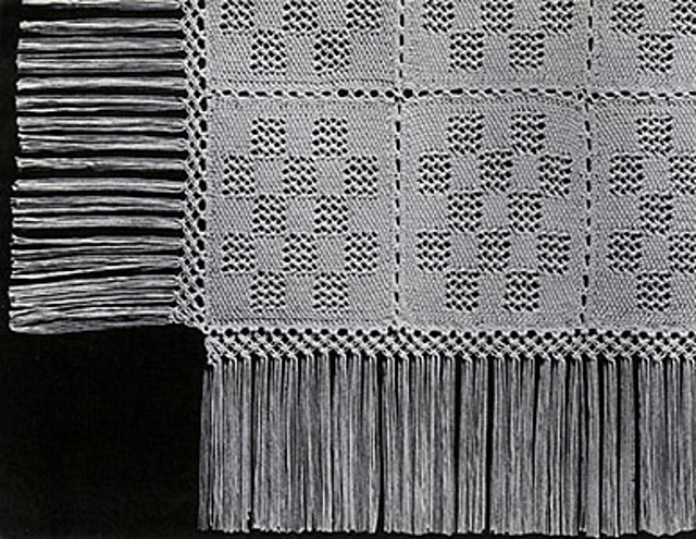 Checkerboard Knitted Bedspread #517