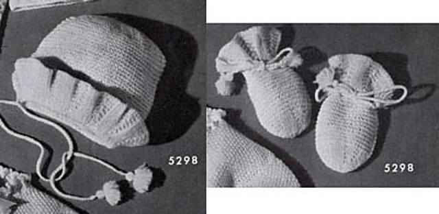 Bonnet and Mittens Set #5298