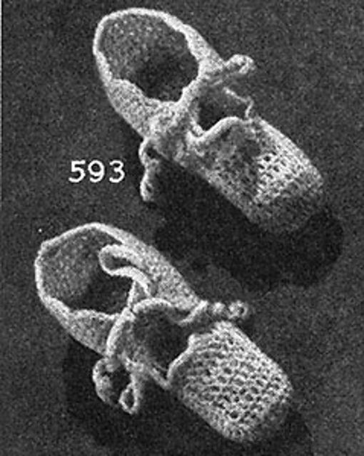 Crocheted Bootees #593