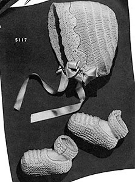 Curly Locks Bonnet and Bootees Set #5117