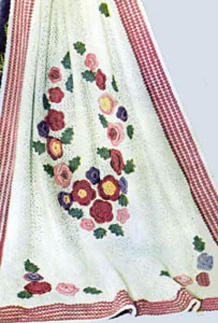 Victoriana Rose Wreath Afghan #5202