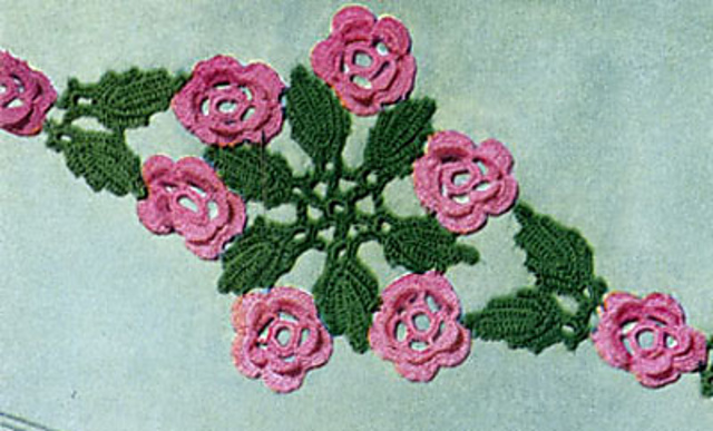 Wild Rose Scroll Motif #P-305
