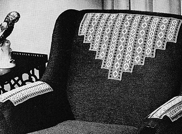 Old Brocade Chair Set #7370