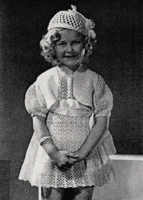 Child's Dress, Bolero and Hat Set #600