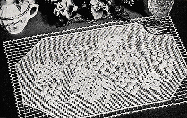 Grape Arbor Embossed Filet Placemat #11