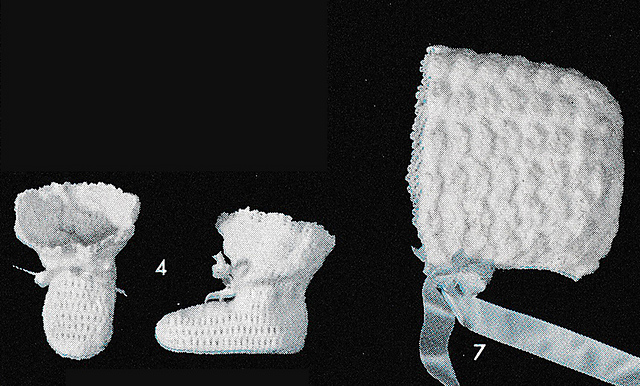 Crocheted Infant Cap and Booties
