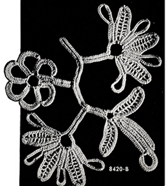 Flowers and Stem Motif #8420-B