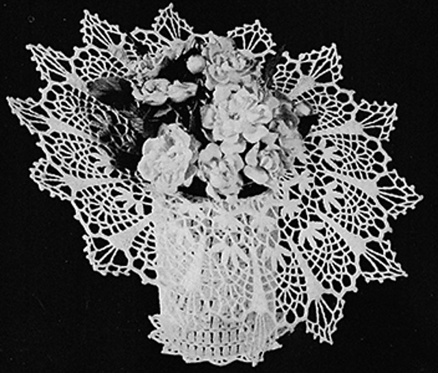 Crocheted Flower Basket #4517