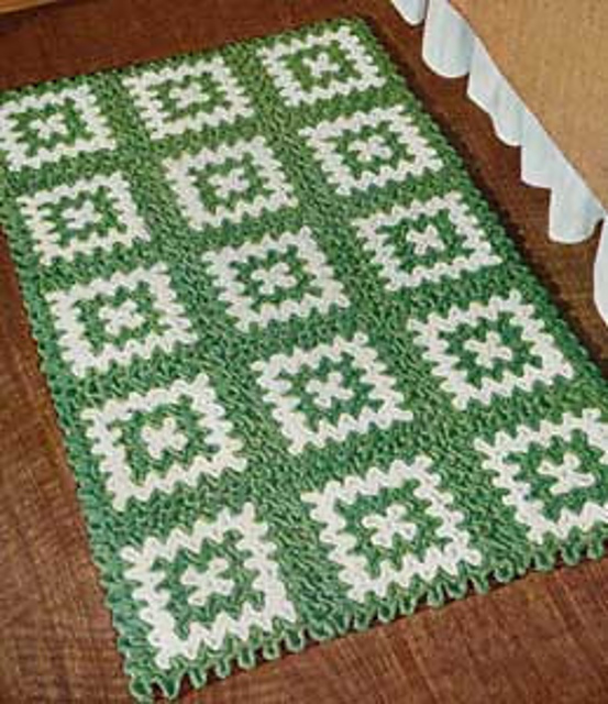 The Green and White Rug