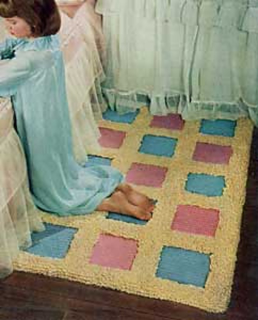The Blue and Pink Block Rug