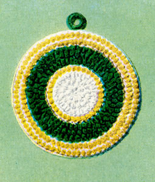 White, Yellow & Green Potholder
