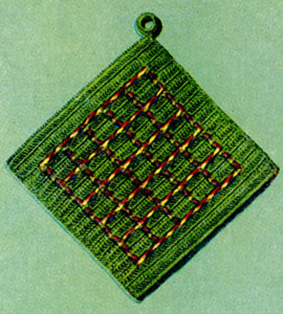 Green Plaid Potholder