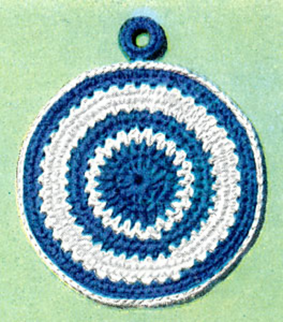 Blue and White Potholder