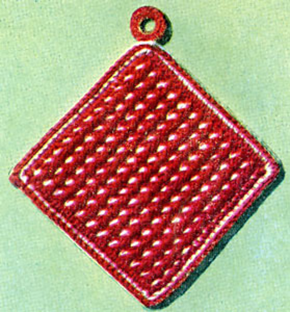 White Dot Potholder