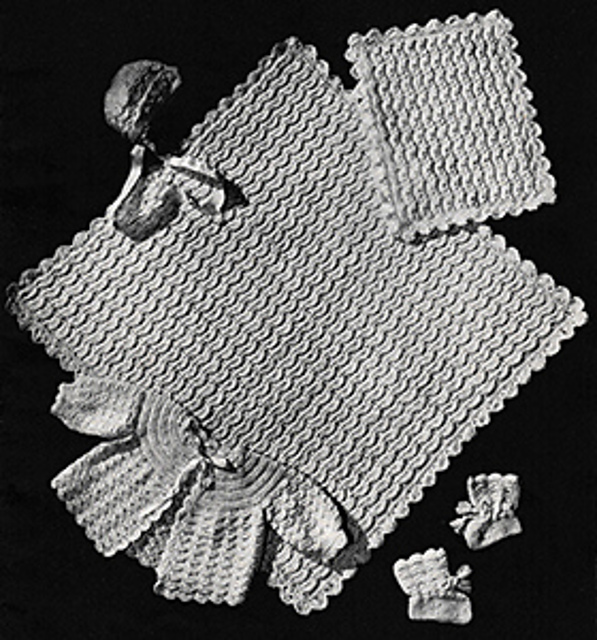 Baby's Six-Piece Crocheted Set #6001