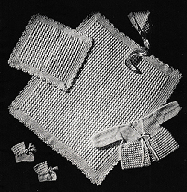 Baby's Six-Piece Crocheted Set #6010