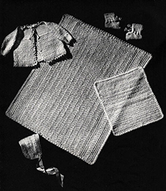 Baby's Six-Piece Crocheted Set #6011