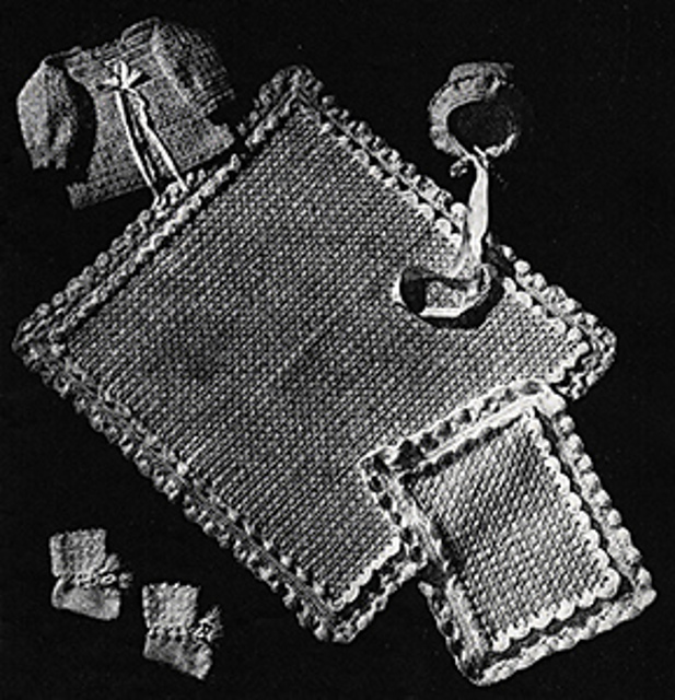 Baby's Six-Piece Crocheted Set #6014