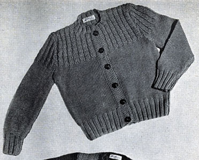 Cardigan with Baby Cable Yoke #155