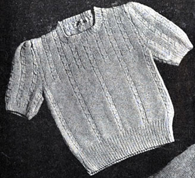 Girl's Sweater with Drawn Cables #162