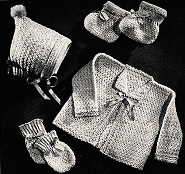 Infant's 4-Piece Crocheted Set #5316