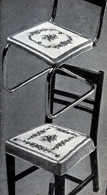 Needlepoint Crochet Seat Cover